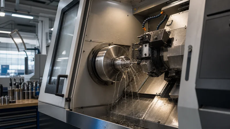 CNC lathe operating inside a precision workshop