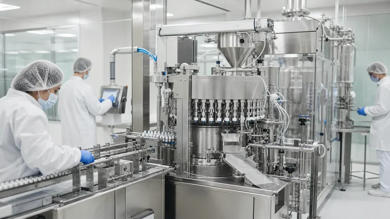 Pharmaceutical production equipment in a sterile environment