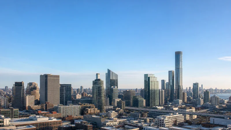 Contemporary city skyline during a clear morning