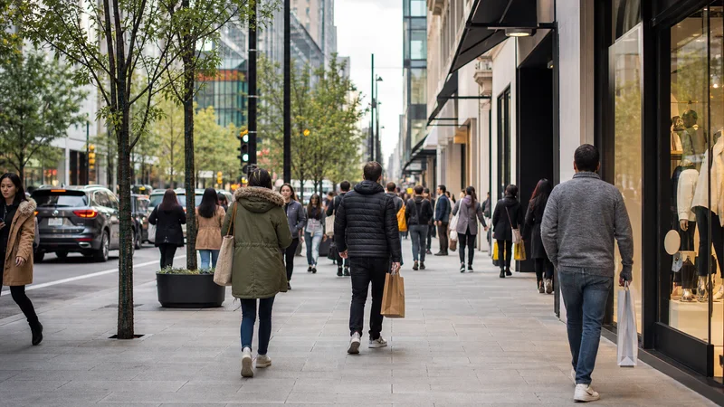 Busy commercial street during the daytime