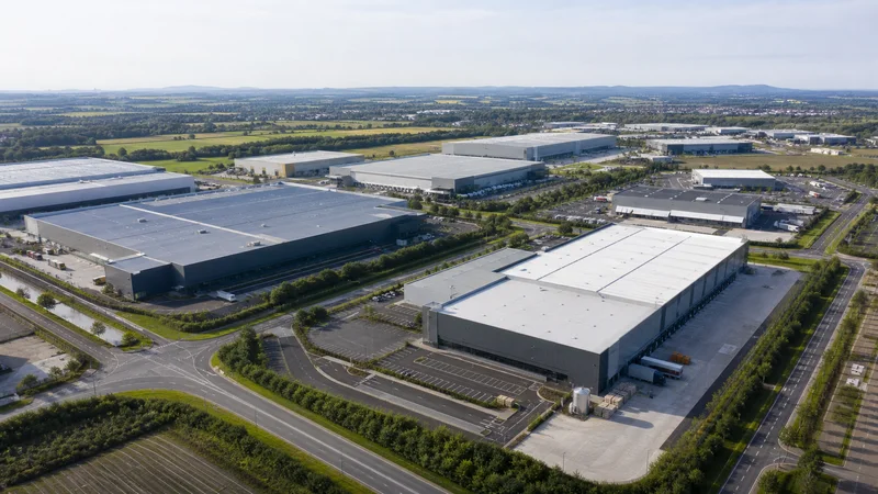Modern industrial park viewed from an elevated position