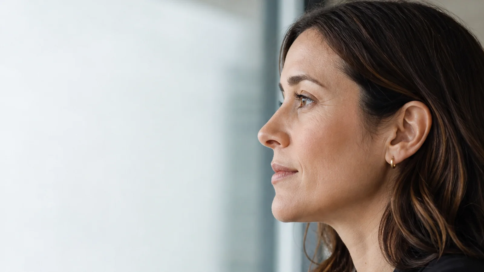Profile close-up of a female corporate professional