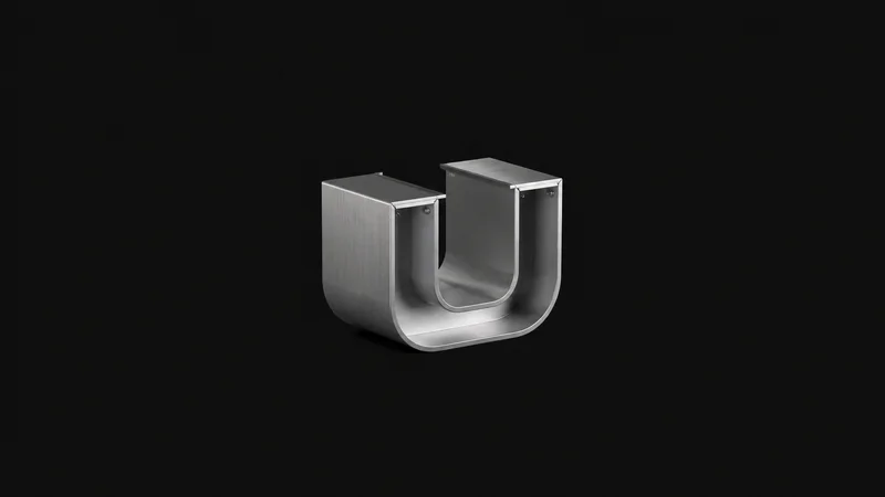 Isolated a set of fabricated aluminium channel letters centred on a seamless deep charcoal near-black studio background, generous empty margin on every side for overlaid branding
