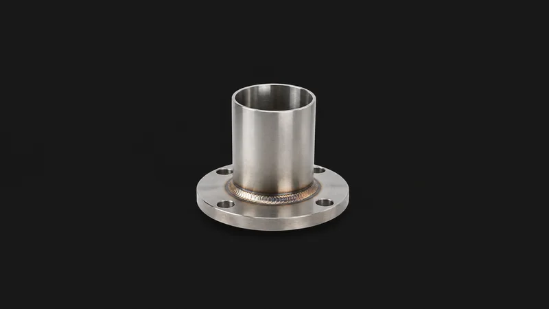 Isolated a TIG-welded stainless-steel joint with a stacked-dime bead centred on a seamless deep charcoal near-black studio background, generous empty margin on every side for overlaid branding