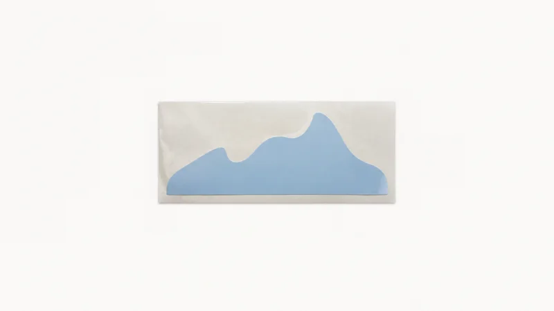 Isolated a weeded vinyl decal on a backing sheet centred on a seamless pale off-white studio background, generous empty margin on every side for overlaid branding