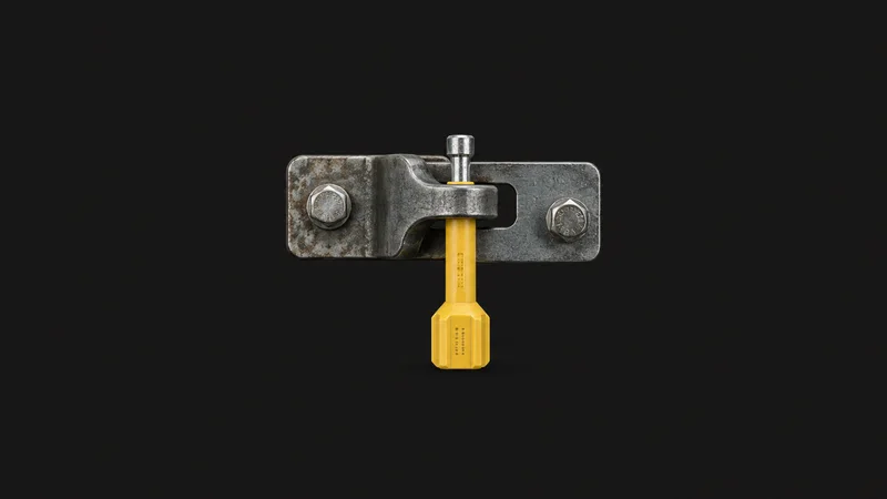 Isolated a numbered high-security bolt seal clipped through a container hasp centred on a seamless deep charcoal near-black studio background, generous empty margin on every side for overlaid branding