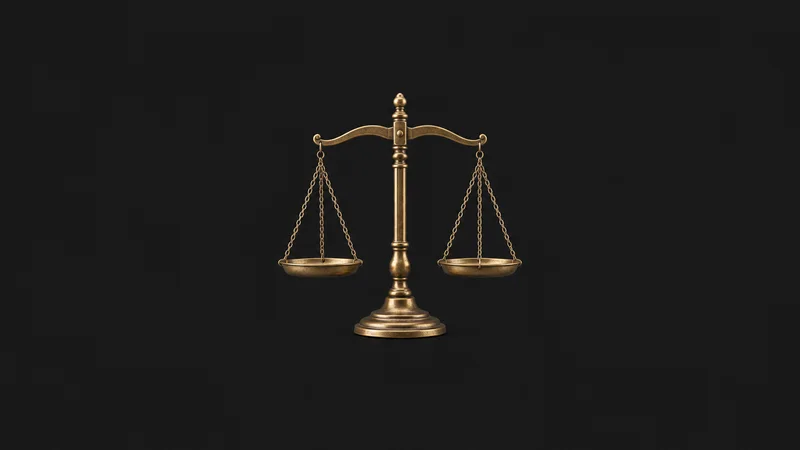 Isolated a brass balance scales of justice cast in bronze centred on a seamless deep charcoal near-black studio background, generous empty margin on every side for overlaid branding