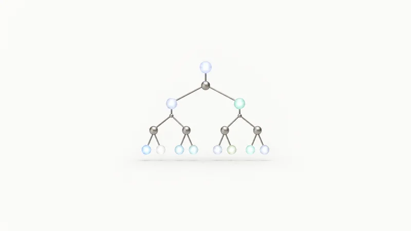 Abstract a syntax-tree lattice of connected luminous nodes motif centred on a seamless pale off-white studio background, generous empty margin for overlaid branding