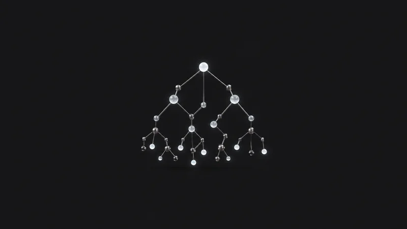 Abstract a syntax-tree lattice of connected luminous nodes motif centred on a seamless deep charcoal near-black studio background, generous empty margin for overlaid branding