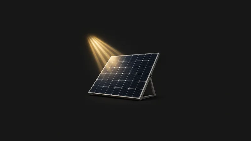 Abstract a fan of golden rays striking a tilted grid of cells motif centred on a seamless deep charcoal near-black studio background, generous empty margin for overlaid branding