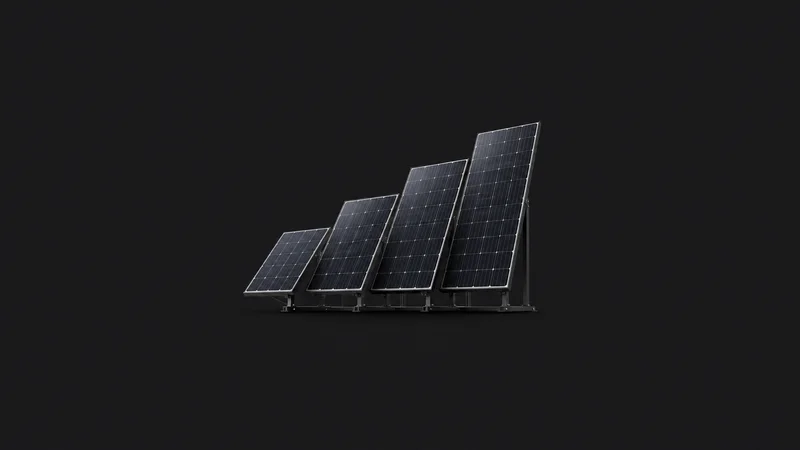 Abstract an ascending array of angled panes stepping toward a light source motif centred on a seamless deep charcoal near-black studio background, generous empty margin for overlaid branding