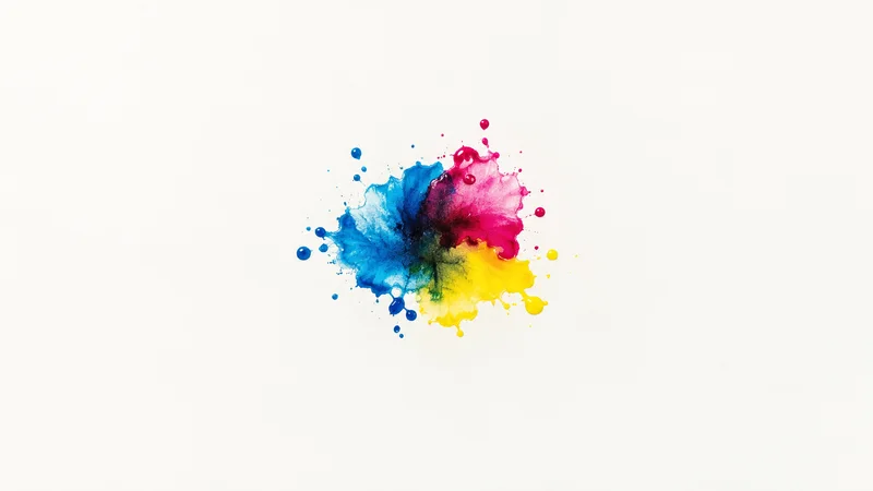 Abstract a spread of ink droplets blooming on coated stock motif centred on a seamless pale off-white studio background, generous empty margin for overlaid branding