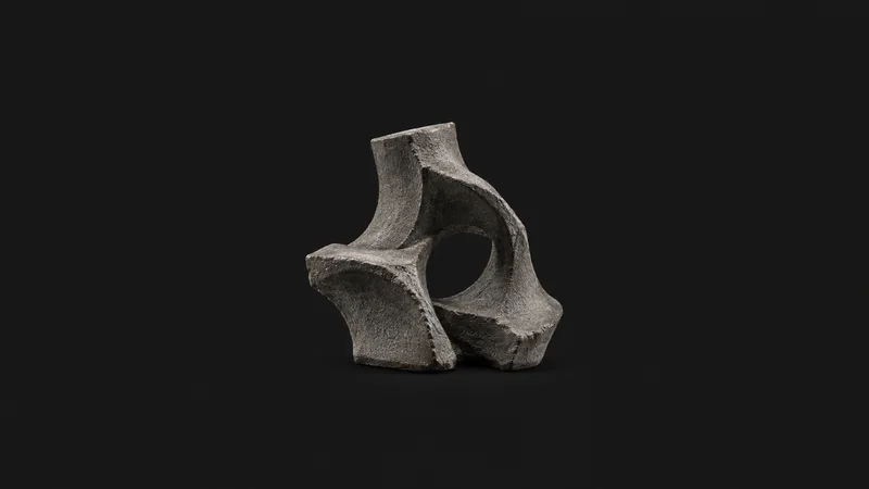 Abstract a rough sand-cast surface texture in dark grey motif centred on a seamless deep charcoal near-black studio background, generous empty margin for overlaid branding